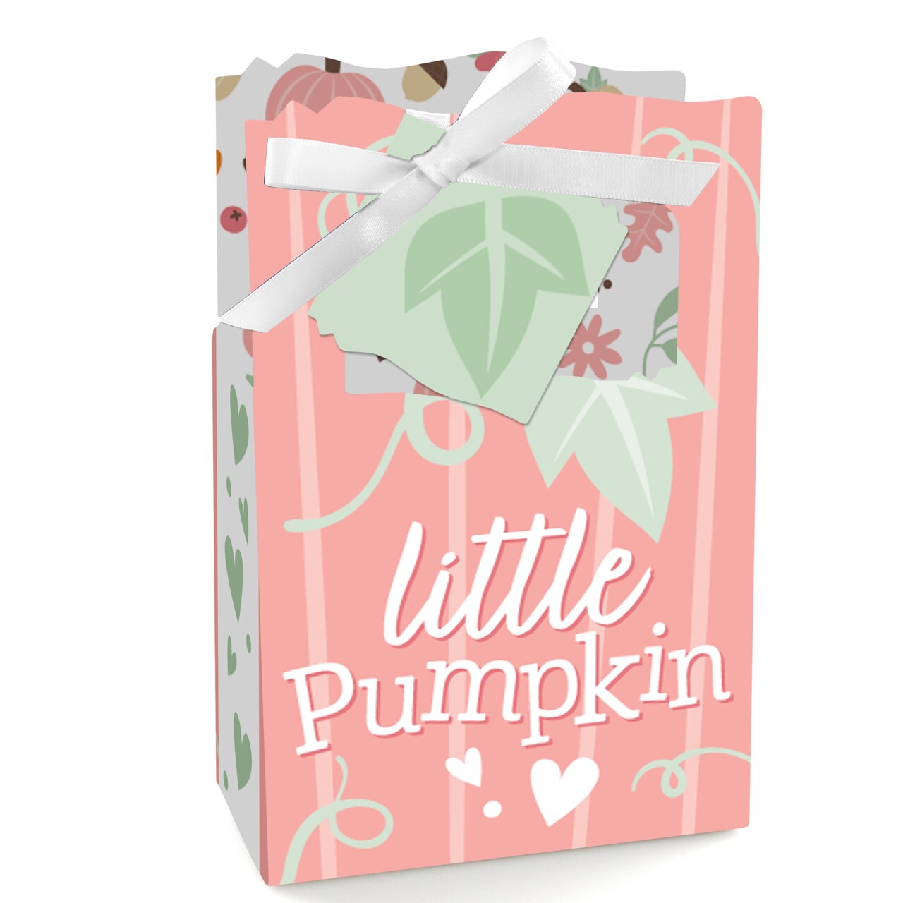 Big Dot of Happiness Girl Little Pumpkin - Fall Birthday Party or Baby Shower Favor Boxes - Set of 12